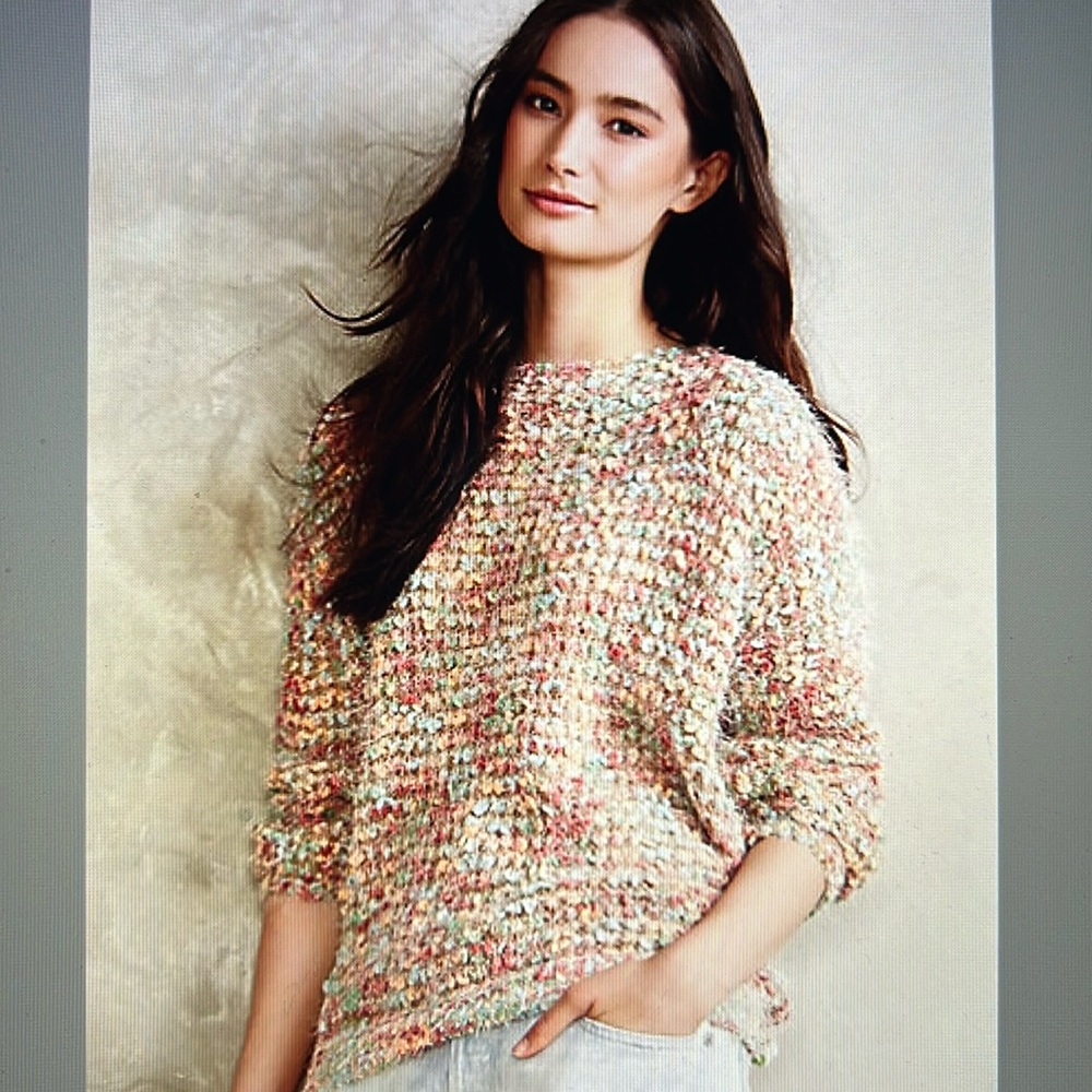 Anthropologie Darien Eyelash Sweater by La Fee Verte